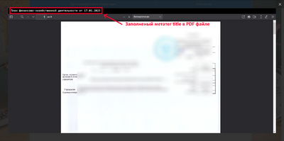 Пример просмотра PDF файла с заполненными метатегами